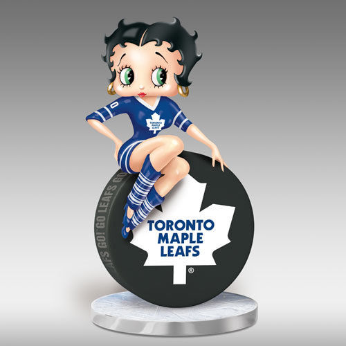 Betty Boop on a Hockey Puck Toronto Maple Leafs  Figurine