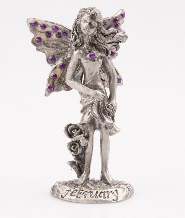 Birthstone Fairy February Amythyst - Pewter Figurine