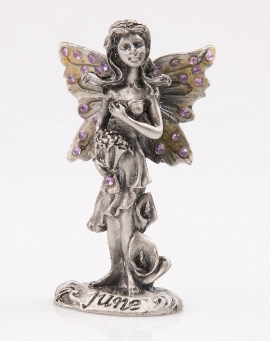 Birthstone Fairy June Purple - Pewter Figurine