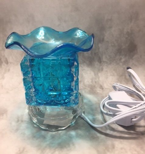 Blue Cube Lamp Burner Warmer Soy &amp; Oils Fragrance / Oil Burner E-301B