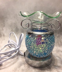 Blue Mosaic Touch Lamp Burner Warmer Soy &amp; Oils Fragrance / Oil Burner TE-64B