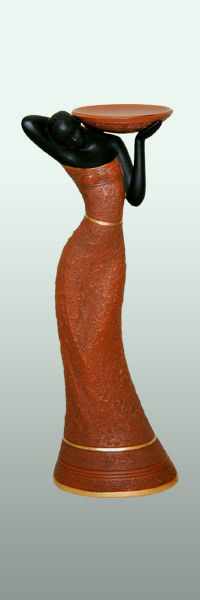 Brown Woman Candle Holder 14&quot; United Treasures Collectible Figurine