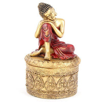 Buddha Trinket Box Resin Gold Colour Home Decor