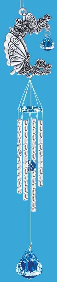 Butterfly Pewter Wave Cut  Chimes  16 inches  - RAI 49467