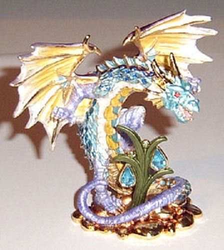 Caerulus Dragon - Crystal Mementos Pewter and Coloured Enamel Figurine