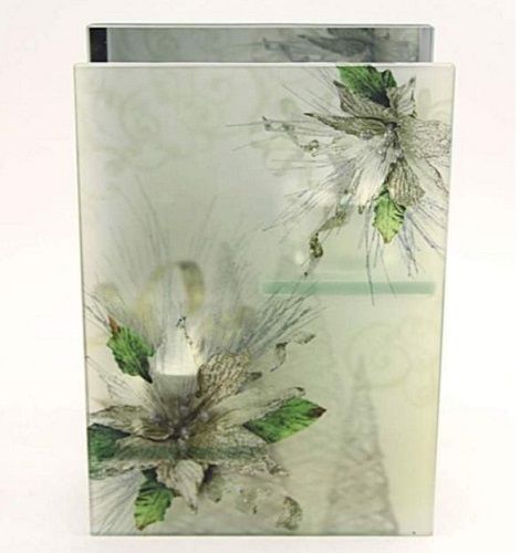 Candle Holder Frosted Glass Panel 2 T-Light Holder  Comes with Free Soy Tealight