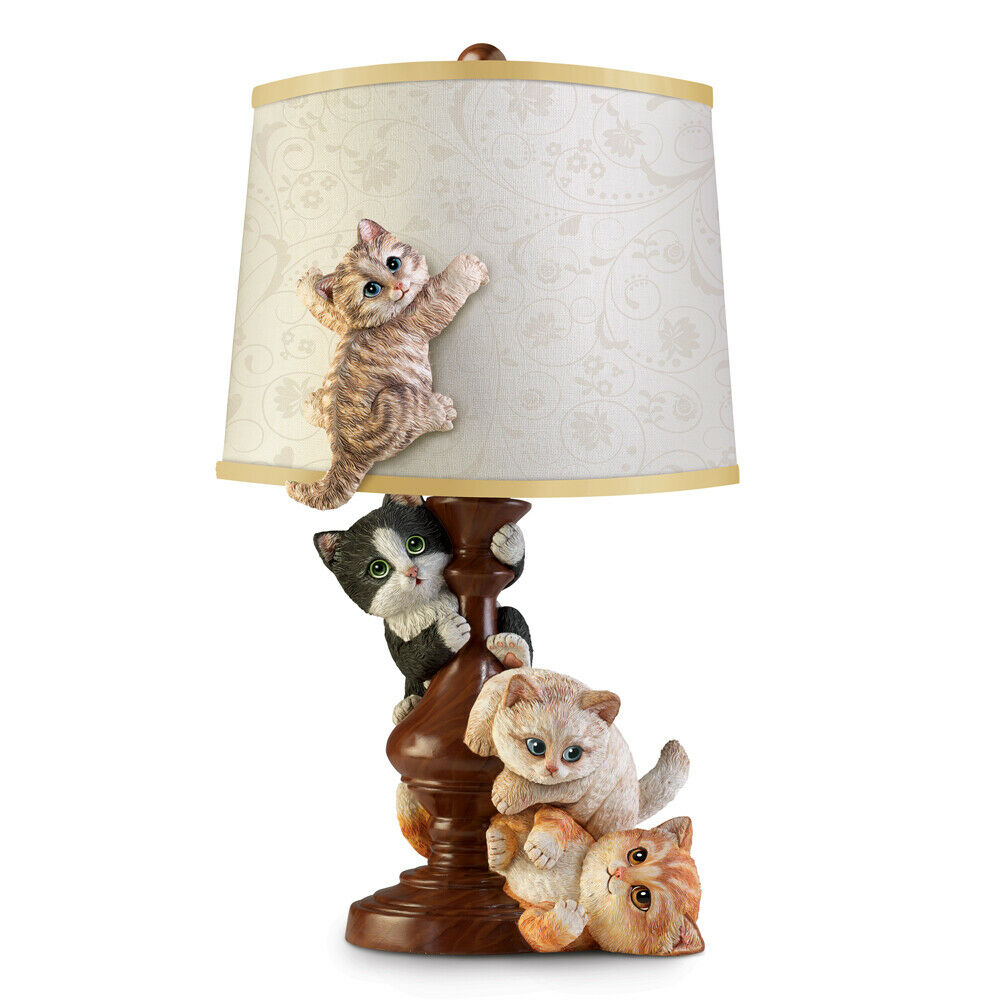 Cat-tastrophe Cat / Kitten Table Resin Lamp Bradford Exchange