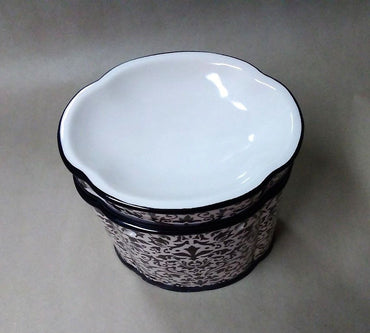 Damask Dark Brown and White Lamp Burner Warmer Soy  Oils Fragrance Oil Burner