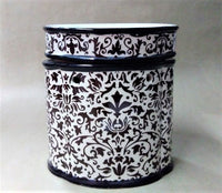 Damask Dark Brown and White Lamp Burner Warmer Soy  Oils Fragrance Oil Burner