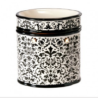 Damask Dark Brown and White Lamp Burner Warmer Soy  Oils Fragrance Oil Burner