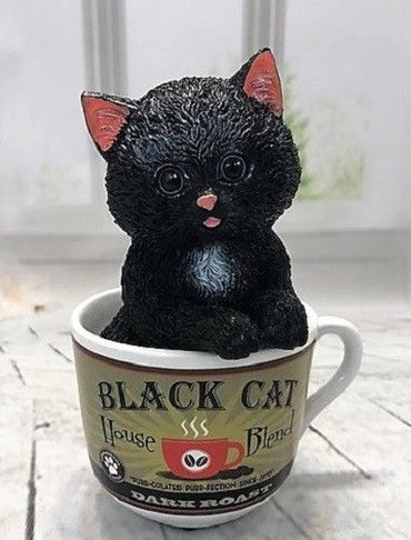 Dark Roast Black Cat Figurine Bradford Exchange