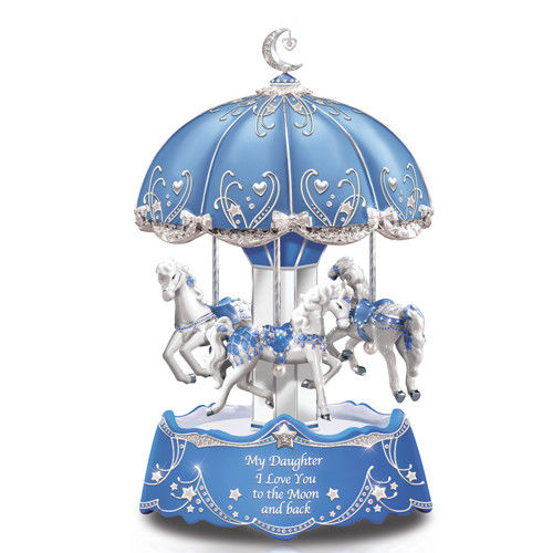 Daughter Love Moon and Back Horse Musical Carousel Illuminated Bradford Exchange