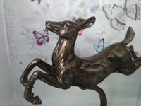 Deer Bronze Running Figurine - Collectible Animal Figurine  RAI