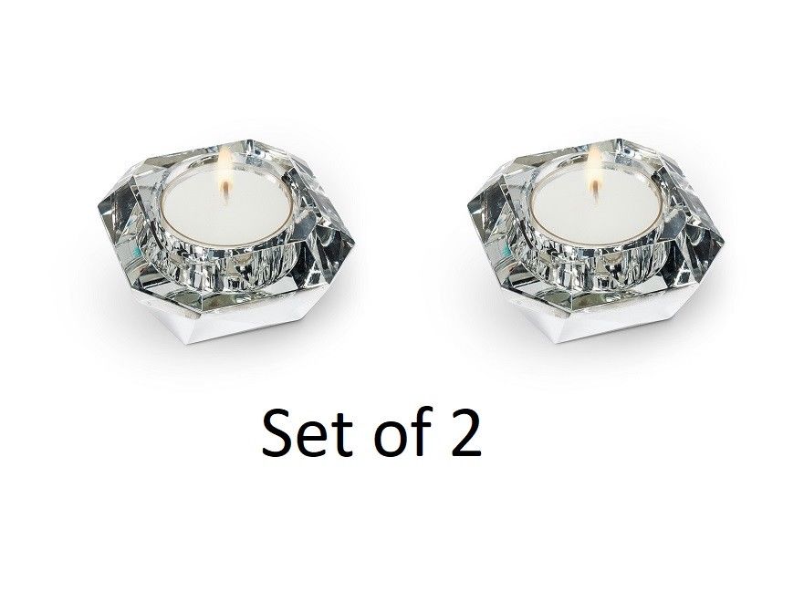 Diamond Cut Square Tealight Candle holder - Comes with Free Soy Tea light - AB