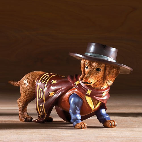 Dog Sheriff A Paw-fect Hero Dachshund Cowboy Figurine Bradford Exchange