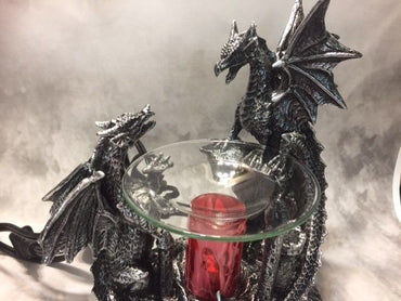 Double Dragon Burner  Warmer for Soy Tarts &amp; Oils Fragrance / Oil Burner