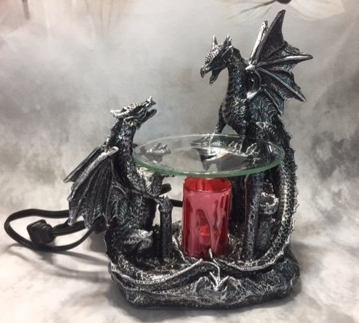 Double Dragon Burner  Warmer for Soy Tarts &amp; Oils Fragrance / Oil Burner