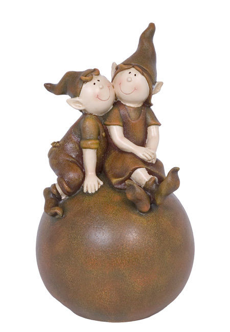 Double Gnome Sitting on Ball Figurine -  RAI 73013