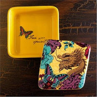 Elements Dragon and Flower  Keepsake Box / Trinket Box