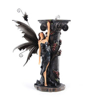 Fairy With Stone Pillar Figurine with Metal Wings FYP29 - Legends of Avalon