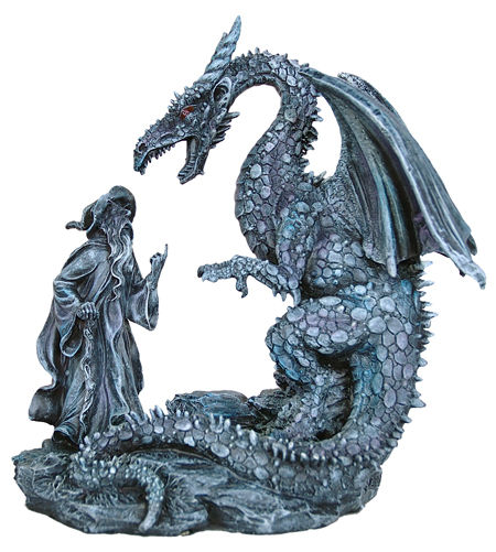 Fantasy Dragon and Wizard Figurine - RAI #90198