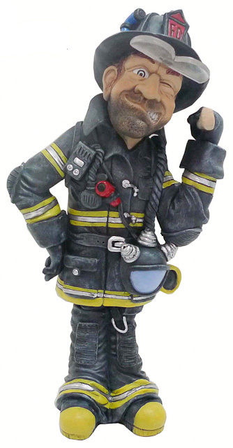 Fireman Standing Figurine Resin Warren Stratford - HL