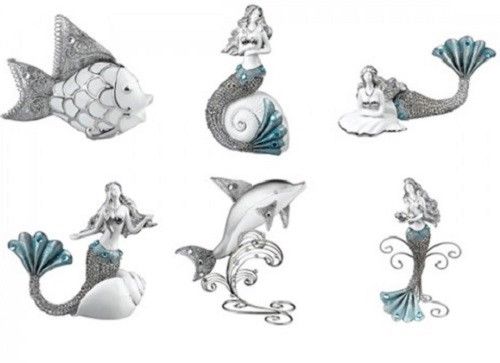 Fish Porcelain and Metal Figurine - Jewels of the Sea Collection Home Decor