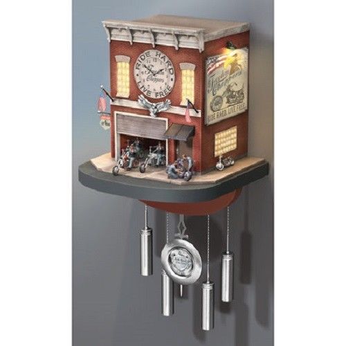 Freedom Choppers Motorcycle Cuckoo Clock Bradford Exchange