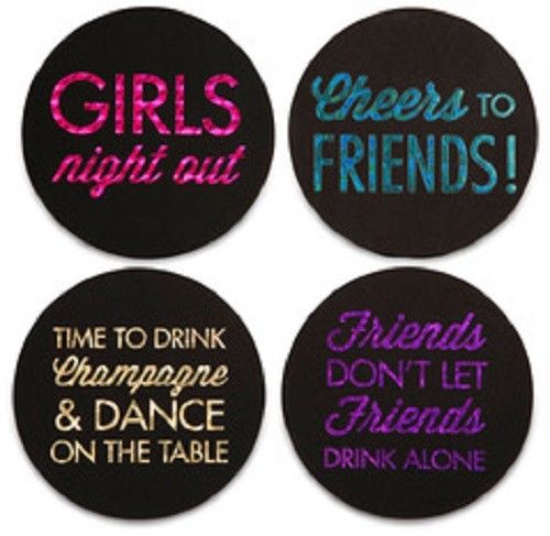 Friends Hiccup Girls Drinking Wine Coaster Set  Decoration Hiccup Girl Lady