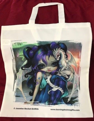 Frost Dragonling Fairy Canvas Tote Bag Jasmine Becket-Griffith Art Fantasy