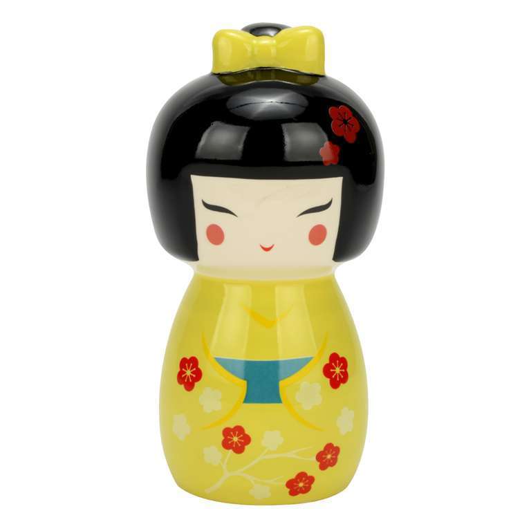 Geisha Girl Yellow Ceramic Money Box  - Piggy Bank