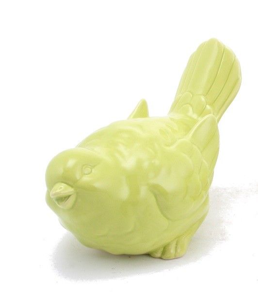 Green Glossy Ceramic Bird Figurine - Bird Home Decor