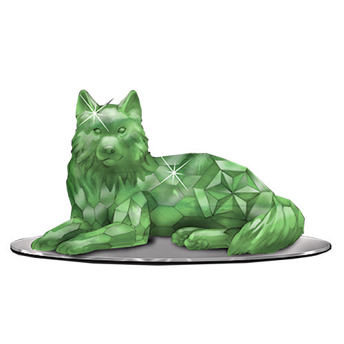 Guardian of the Jadeite Wolf Rarest Gem Wolves of the World Figurine Acrylic