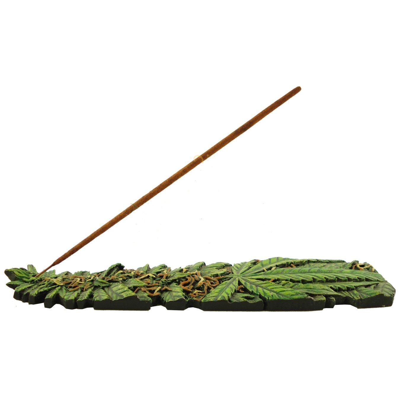 Hemp Leaf Ashcatcher Incense Burner Resin - NS