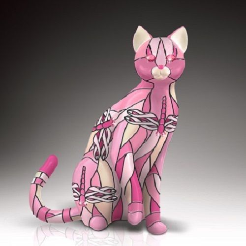 Hope in Flight Companions of Hope Cat Figurine - Bradford Exchange Breast Cancer