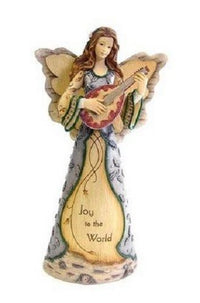 Joy To The World Angel Holding Lute Figurine Comfort to Go  Home Decor