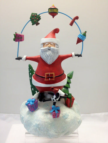 Juggling Santa Christmas Figurine Musical - San Francisco Music Box