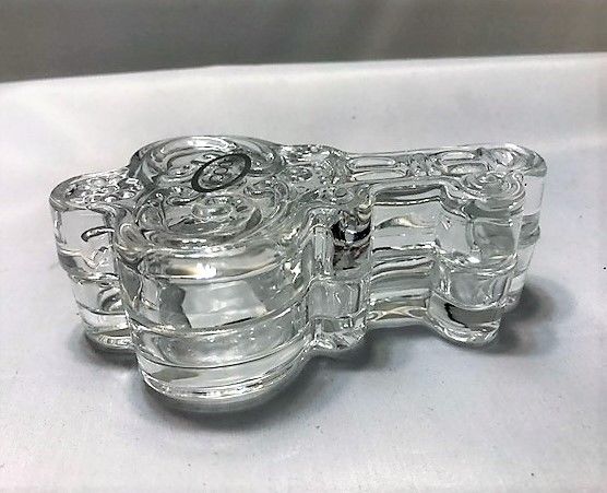 Key Shaped Trinket Box Clear Glass Figurine Home Decor - AB