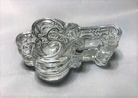 Key Shaped Trinket Box Clear Glass Figurine Home Decor - AB