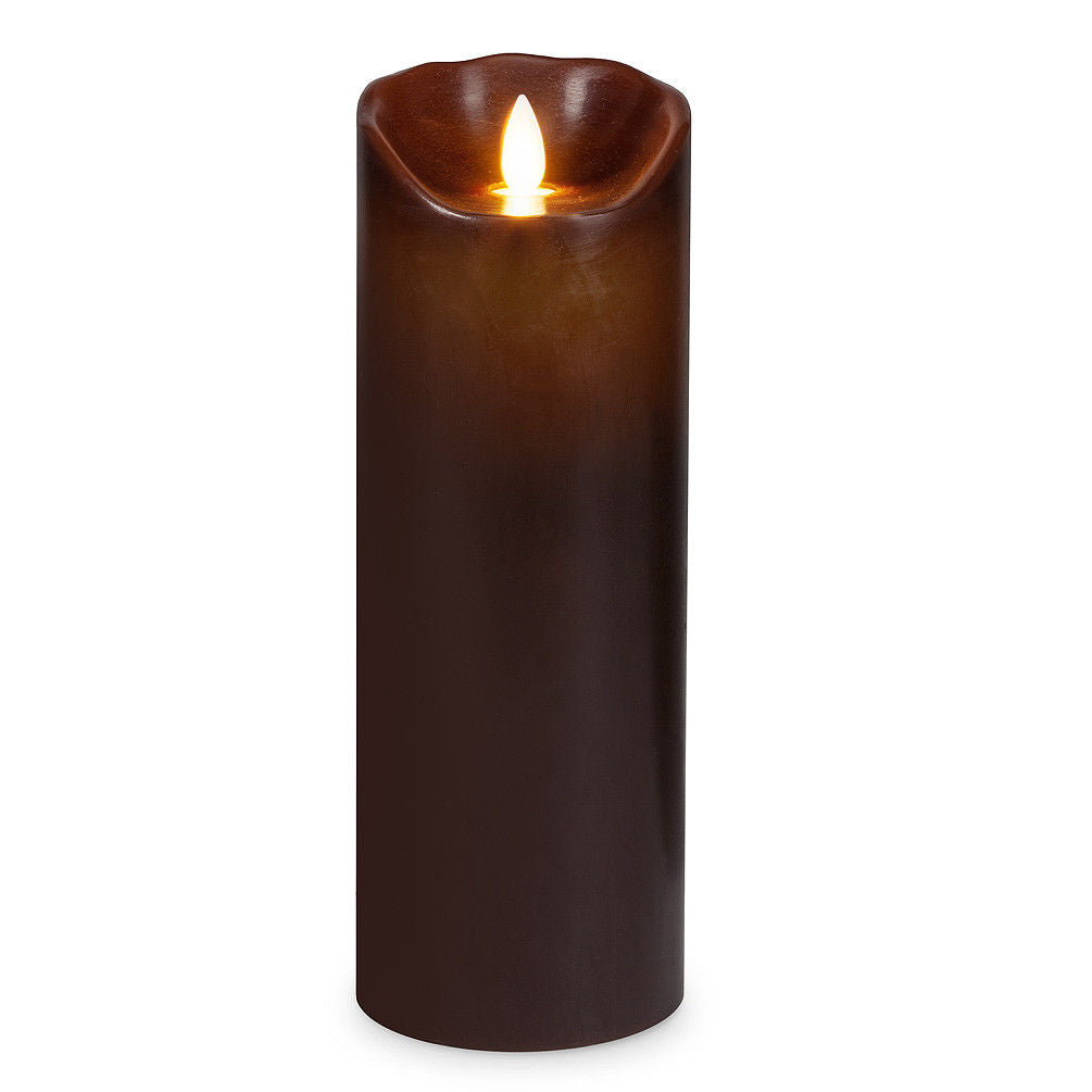 Large Flameless Reallite Brown Candle Home Decor Battery Operated - AB