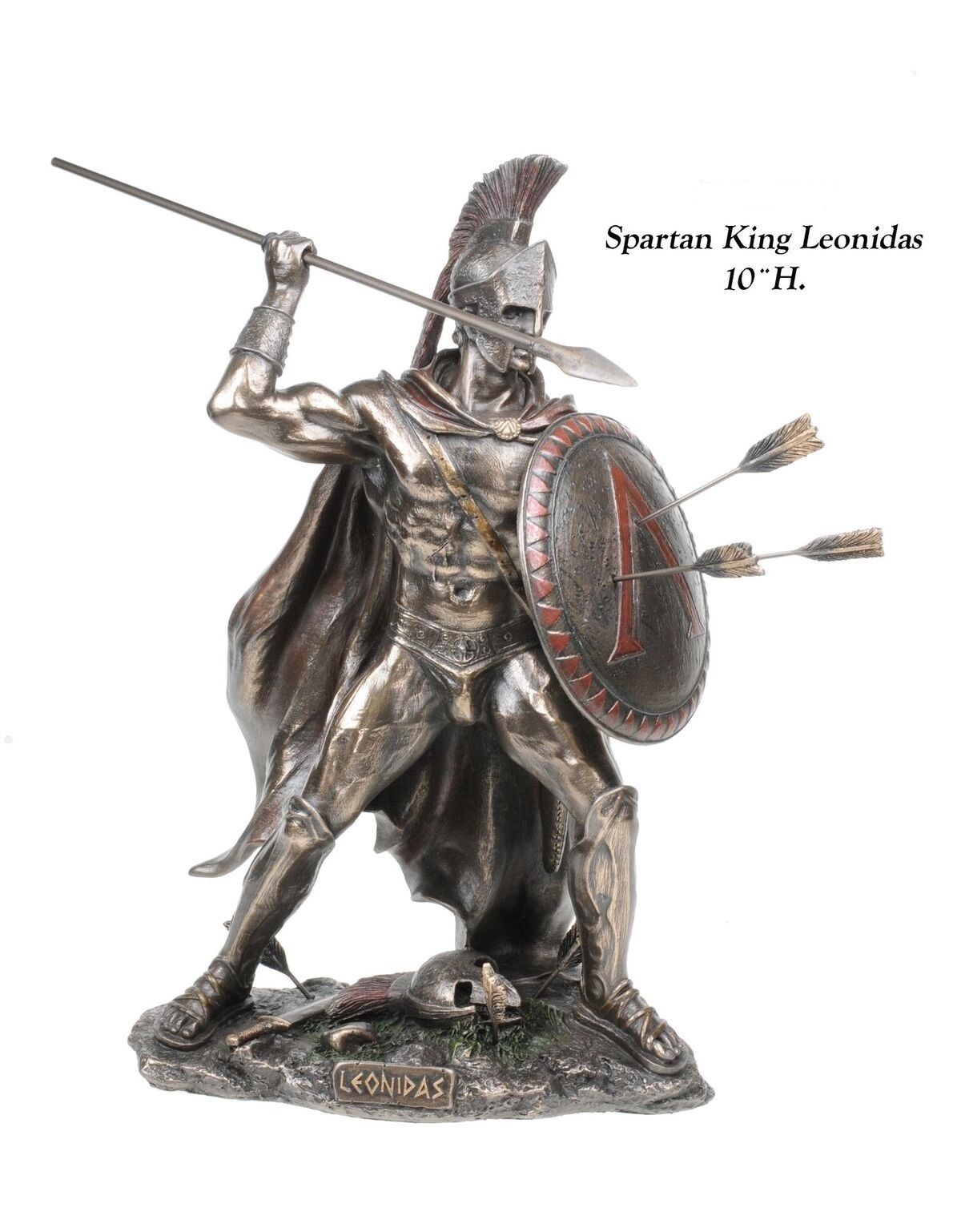 Leonidas Spartan King Greek Classics Figurine Statue 10&quot; - ZEM