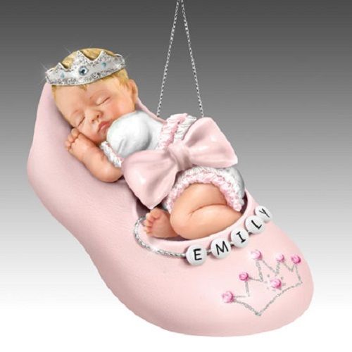 Little Princess Personalized Baby in a Shoe  / Ornament Bradford Exchange