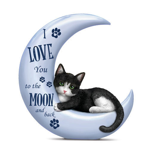 Love you to the Moon and Back Cat Sleeping Figurine Hamilton Collection