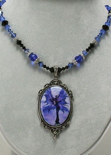 Luna Sprite Fairy Beaded Necklace with Pendant - Amy Brown Fairysite