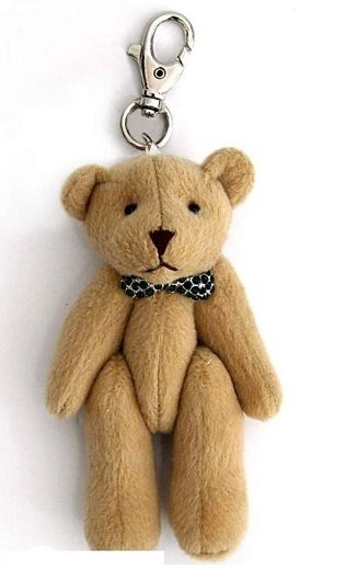 May Emerald Coloured Crystal Teddy Bear Birthstone / Birthday Keychain