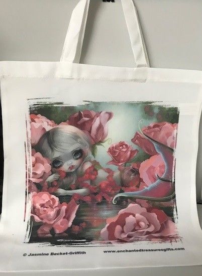 Mermaid with Roses Canvas Tote Bag Jasmine Becket-Griffith Art Fantasy