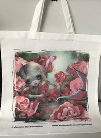 Mermaid with Roses Canvas Tote Bag Jasmine Becket-Griffith Art Fantasy