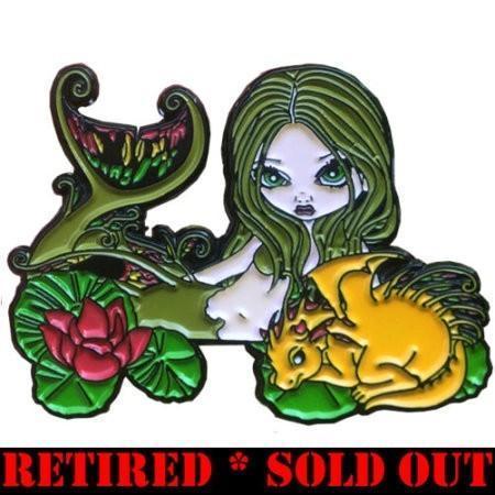 Mermaid with a Golden Dragon Jasmine Becket-Griffith Enamel Pin