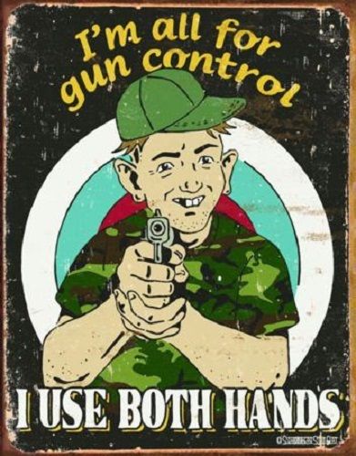 Metal / Tin Wall Signs - Gun Control-TS1583 - Home Decoration - Humourous