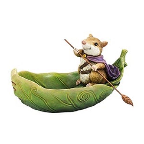 Mouse in Boat Butterfly Bath Figurine - Enesco